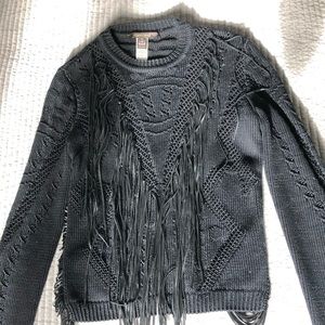 Roberto Cavalli Sweater with Leather Fringe